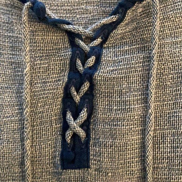 Frame blue rolled cuff sleeves navy piping size S - Picture 10 of 13